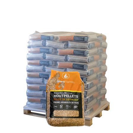 Halbe Palette Giant Flames Holzpellets 35 Säcke x 15 kg (525kg)